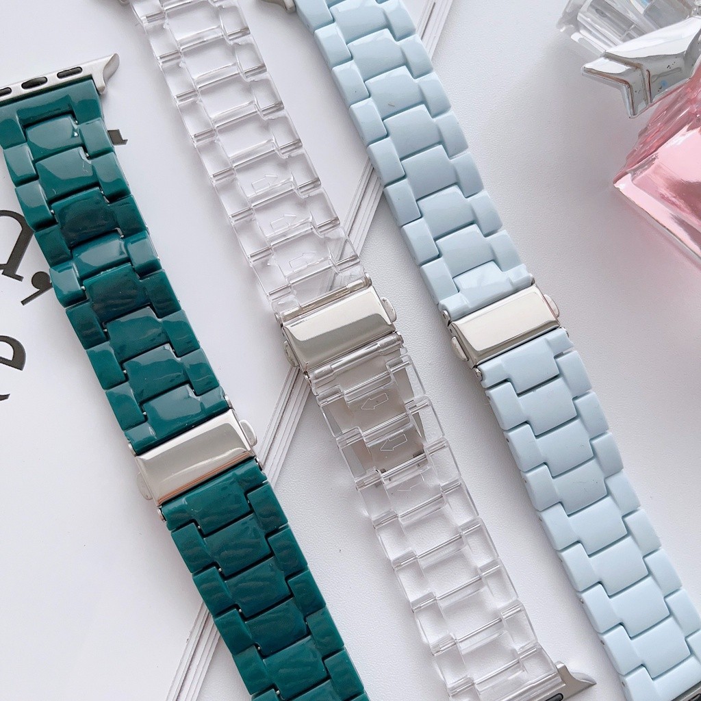 สายนาฬิกา Candy Color สำหรับ Smart Watch Series Ultra 8 7 6 SE 5 4 3 2 1 PC สายเรซิ่น 49mm 41mm 45m