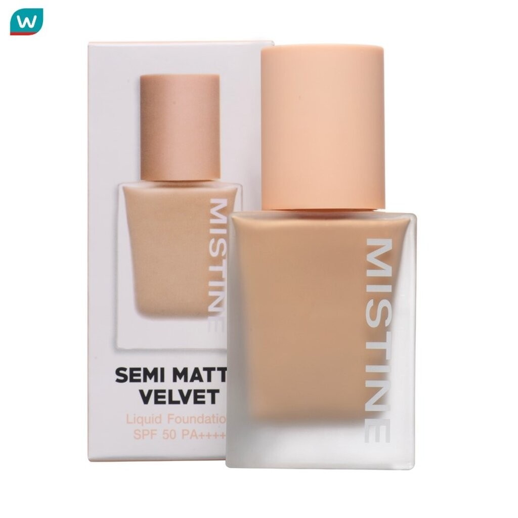 Mistine มิสทิน เซมิ แมทท์ เวลเวท ลิควิด ฟาวเดชั่น SPF 50 PA++++ 35ก. FN3 ซอฟท์แทน