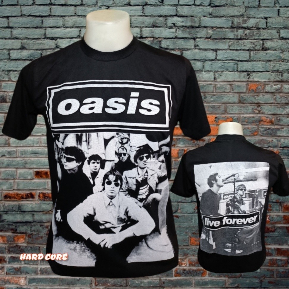 Oasis เสื้อยืดวงร็อคยาว ไม่มีตะเข็บด้านข้าง เหมาะสําหรับคอเสื้อ ฉลากอเมริกัน