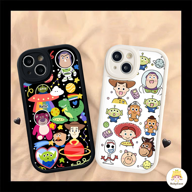 การ์ตูน Toy Story น่ารักสตรอเบอร์รี่หมีล็อตโต้กรณีที่เข้ากันได้ iPhone 11 12 13 14 Pro Max XR 7p 8p 7Plus X XS Max SE