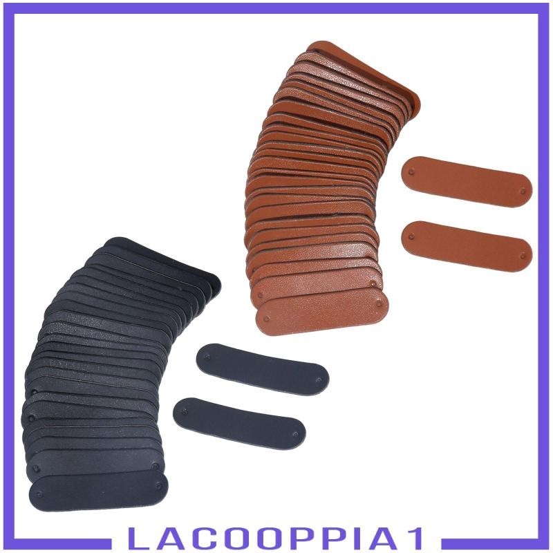[Lacooppia1] ป้ายแท็กเปล่า หนัง PU พร้อมรู สําหรับเย็บผ้า เครื่องประดับ DIY 100 ชิ้น