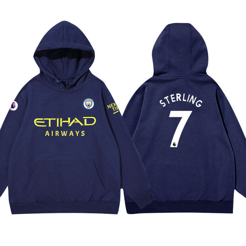 เสื้อกีฬาแขนสั้น ลายทีม Manchester City เบอร์ 22-23 ชุดเหย้า 9 Haaland No. เสื้อแจ็กเก็ตกันหนาว มีฮู้ด ลายฟุตบอล 7 Sterling SIZE XS-4Xl สําหรับผู้ชาย - รูปที่ 3