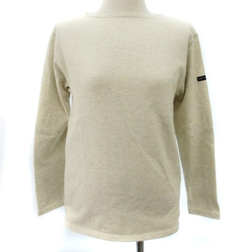 St. James Long Sleeve T Shirt Logo Cotton Beige INTL XS Direct from Japan Secondhand