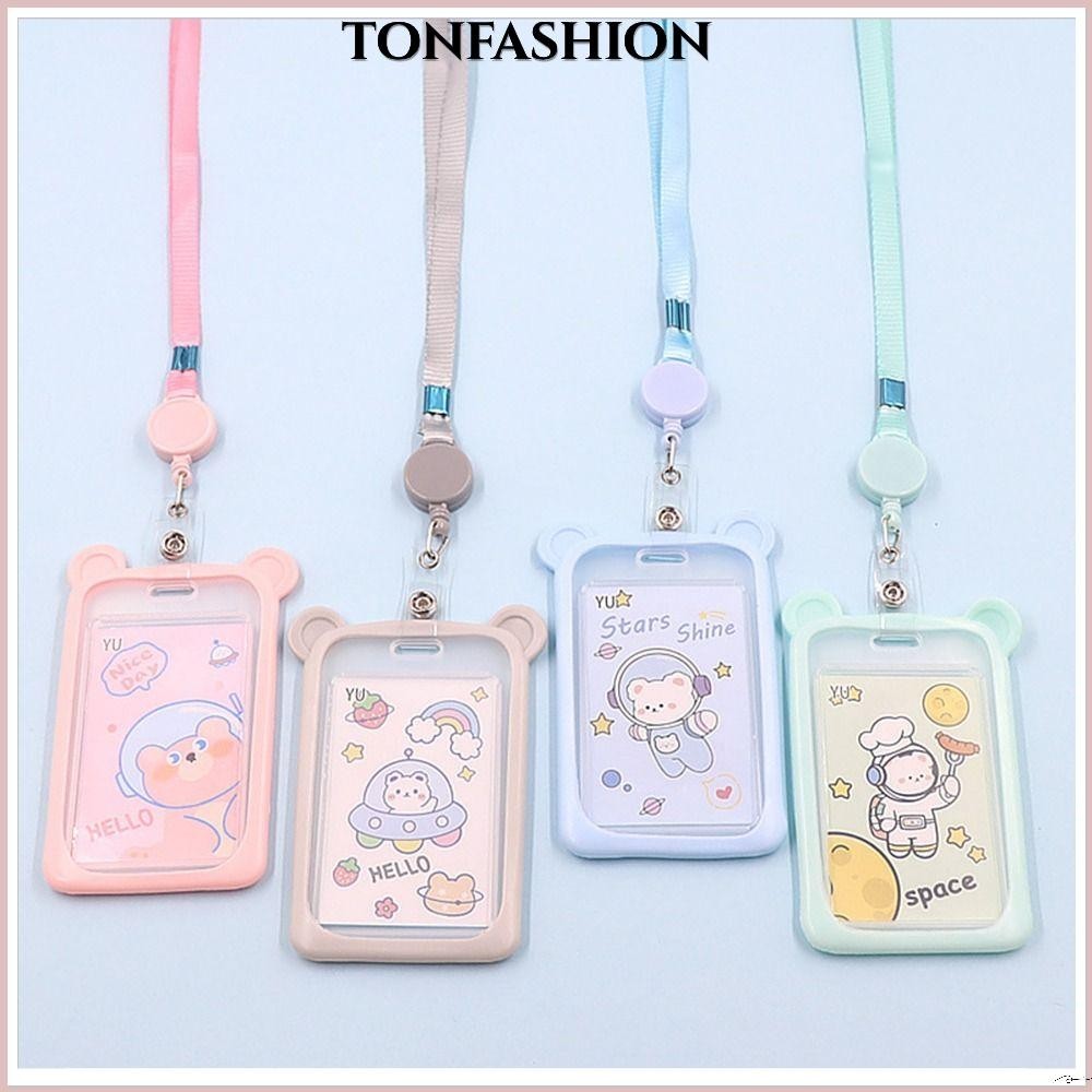 Tonfashion ซองใส่บัตรประจําตัว ลายการ์ตูนหมี บัตรประจําตัว รถบัส 1 ชิ้น