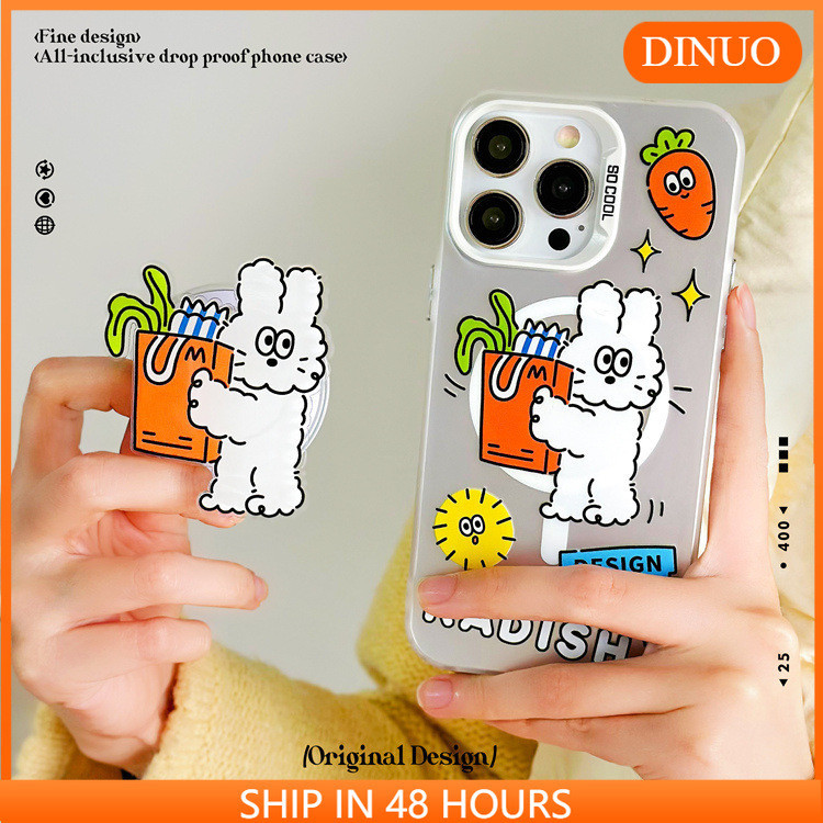 เคสโทรศัพท์มือถือ แบบแม่เหล็ก ลายกระต่ายแครอท สําหรับ iphone15 14promax 13 12 11 XR XS X XSMAX 7 8PLUS-DINUO