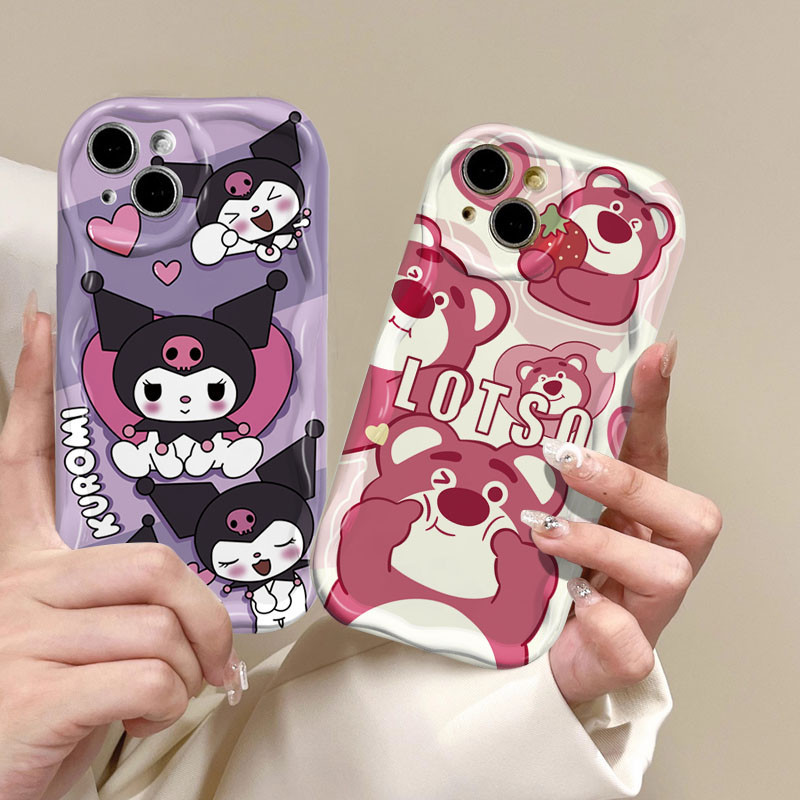 เคสโทรศัพท์มือถือนิ่ม ลายการ์ตูนหมี Kuromi และ Strawberry น่ารัก สําหรับ VIVO 1901 1902 1904 1906 1915 1940 V1901A V1934A V1941A V2026 V2033 V2027 V2032 V2028 V2029 V2037 V2065