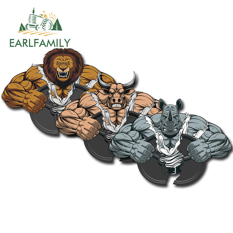 Earlfamily 13 ซม.Erocious วัว Lion สติกเกอร์รถกระเป๋าเดินทางแล็ปท็อปอะนิเมะกันน้ําไวนิล Decals Scratch-Proof Creative กระดานโต้คลื่น Graffiti
