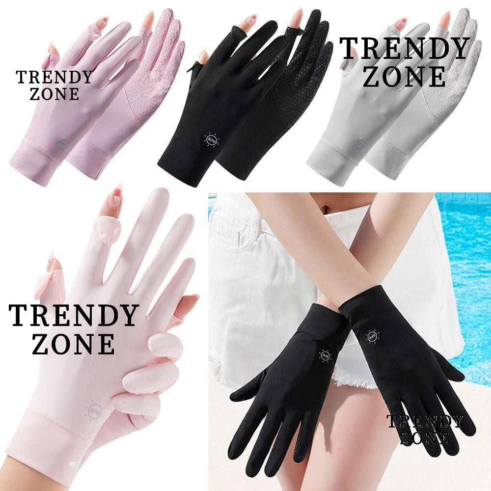 Trendyzone ถุงมือผู้หญิง ระบายอากาศ ฤดูร้อน ป้องกันรังสียูวี ถุงมือ