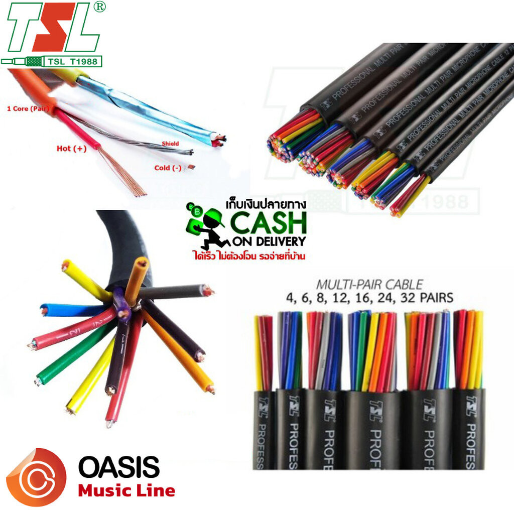 [ทองแดงแท้ 100%] Cable TSL Multi-Pair (ราคา/เมตร) TSL สายมัลติคอร์ 4คอร์ 6คอร์ 8คอร์ 12คอร์ 16คอร์ 2