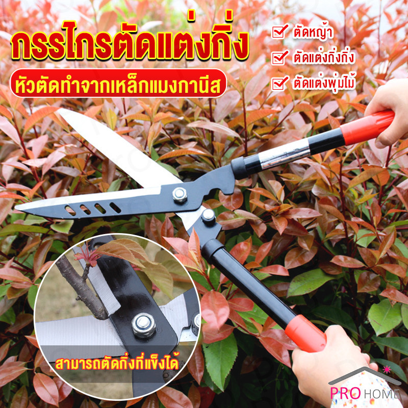 Prohome กรรไกรตัดหญ้า กรรไกรตัดแต่งพุ่มไม้ กรรไกรแต่งสวน