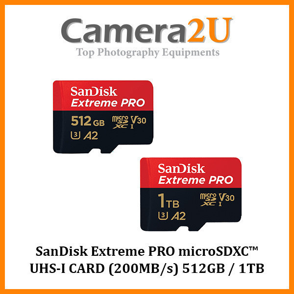 Sandisk Extreme PRO การ์ด microSDXCTM UHS-I (200MB/s) 512GB / 1TB