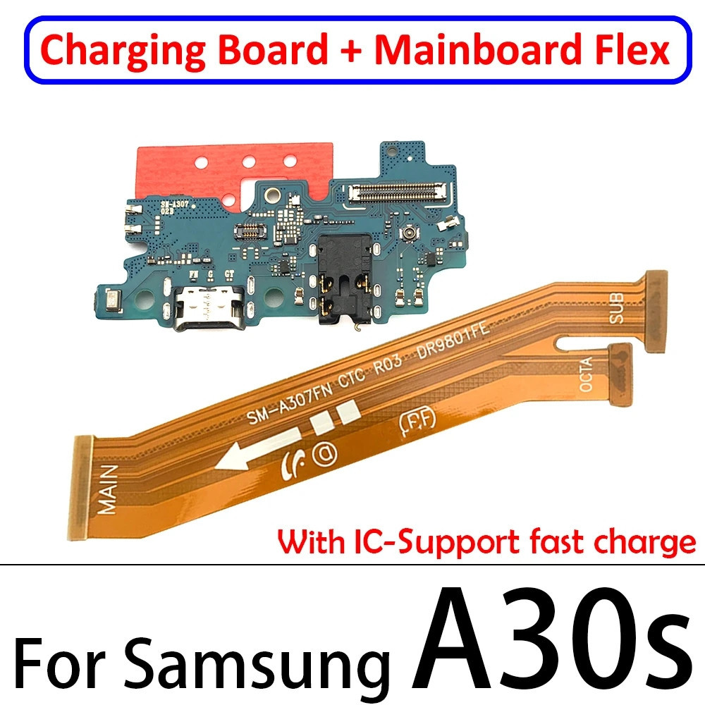 บอร์ดแท่นชาร์จ USB พร้อมตัวเชื่อมต่อ IC สายเคเบิลอ่อน สําหรับ Samsung Galaxy A30s A307F