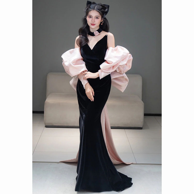 ชุดราตรียาว หางปลา ชุดราตรี ชุดราตรี ชุดราตรี บอลจบการศึกษา ชุดหมั้น งานแต่งงาน งานเลี้ยงวันเกิด