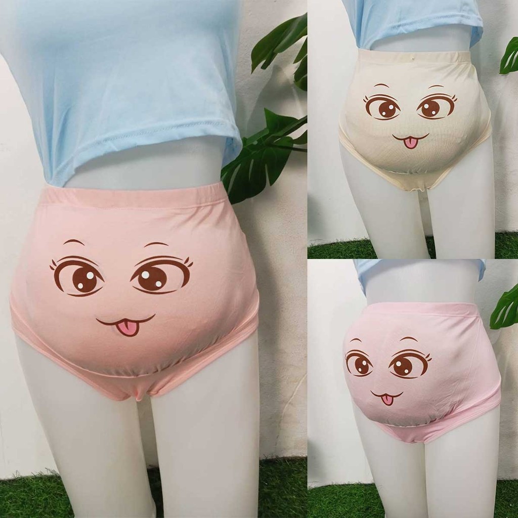 กางเกงในคนท้อง เอวสูง ไร้ขอบ สวมใส่สบาย แต่งลายน่ารักๆ สไตล์เกาหลี