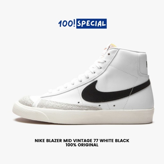 Sepatu Nike Blazer Mid Vintage 77 White Black BNIB Original - 40