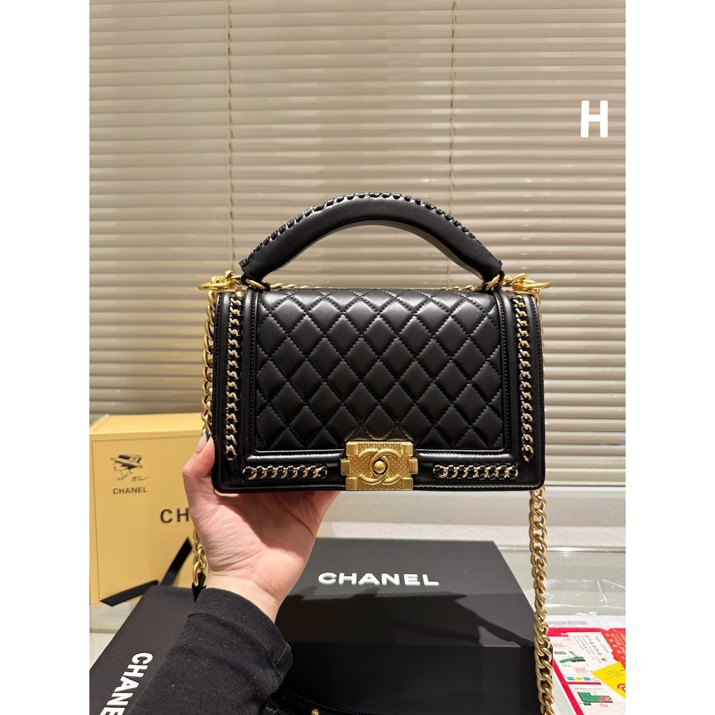 Chanel/Le/boy/CHANEL/กระเป๋าโซ่/กระเป๋าสะพาย/A67086/แท้ 100%