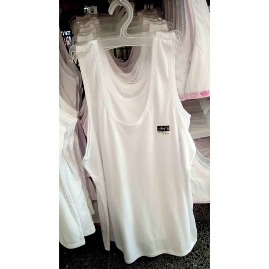 (สินค้าพร้อมส่ง)เสื้อกล้าม นักเรียนชายหญิง เสื้อซับสีขาว ผ้าใส่สบาย ผ้าคอตตอน เสื้อกล้ามป้ายดำ ป้าย Janf
