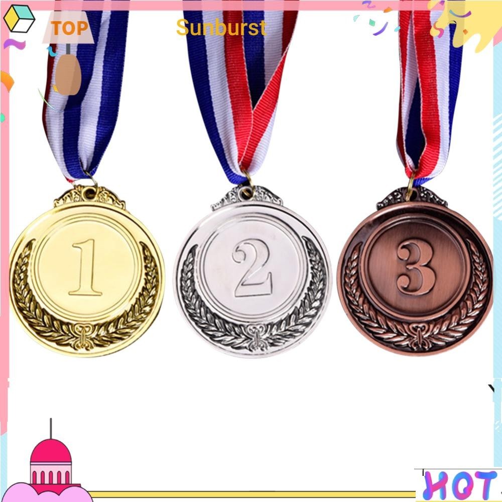 [Sunburst11.th] เหรียญรางวัล พร้อมริบบิ้น สําหรับเล่นเกมกลางแจ้ง
