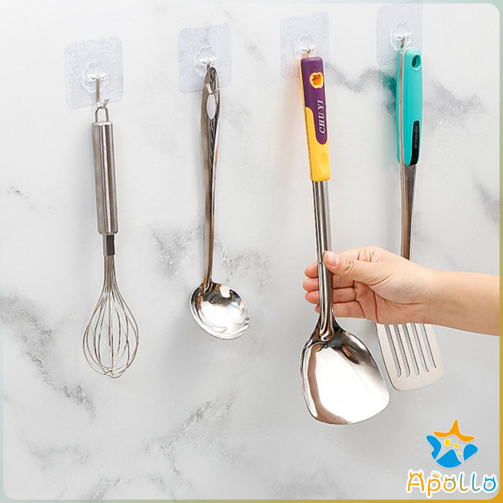 ตะขอแขวนเก็บของ เเบบติดผนัง ตะขอแขวน 30C ติดผนังปูนขัดมันได้ ตะขอ อเนกประสงค์ ไม่ต้องเจาะผนัง ตะขอสูญญากาศ ติดเพดาน 20KG - รูปที่ 4