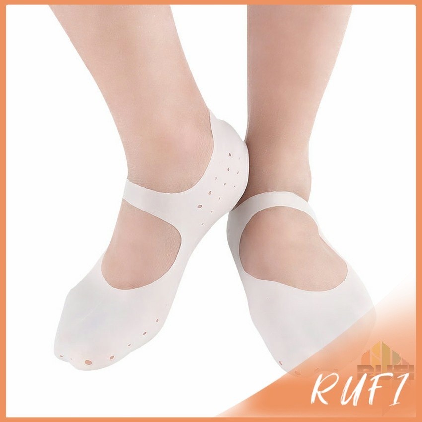 RUFI ถุงซิลิโคนถนอมเท้า มีสายคาดกันหลุด ยืดหยุ่น ​แก้รองช้ำ ป้องกันรองเท้ากัด Gel foot cover