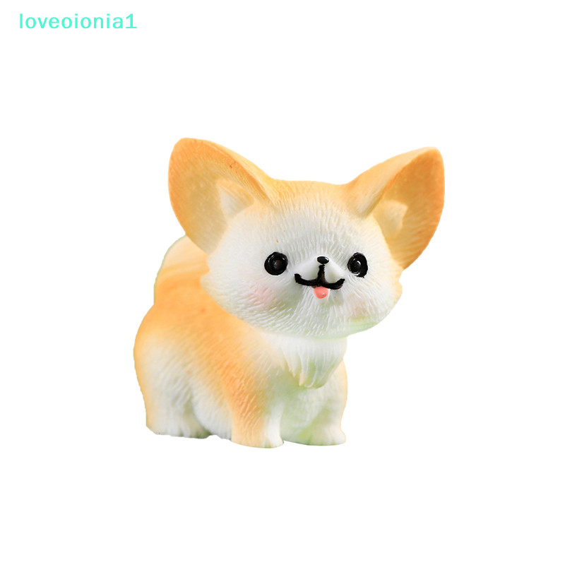 【loveoionia1】ฟิกเกอร์เรซิ่น รูปการ์ตูนสุนัขจิ้งจอกน่ารัก ขนาดเล็ก สําหรับตกแต่งบ้านตุ๊กตา【IA】