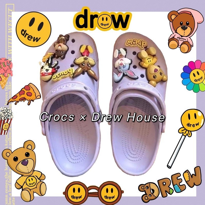 jibbitz crocs แท้ Drew house อุปกรณ์เสริมรองเท้า ลายการ์ตูนน่ารัก
