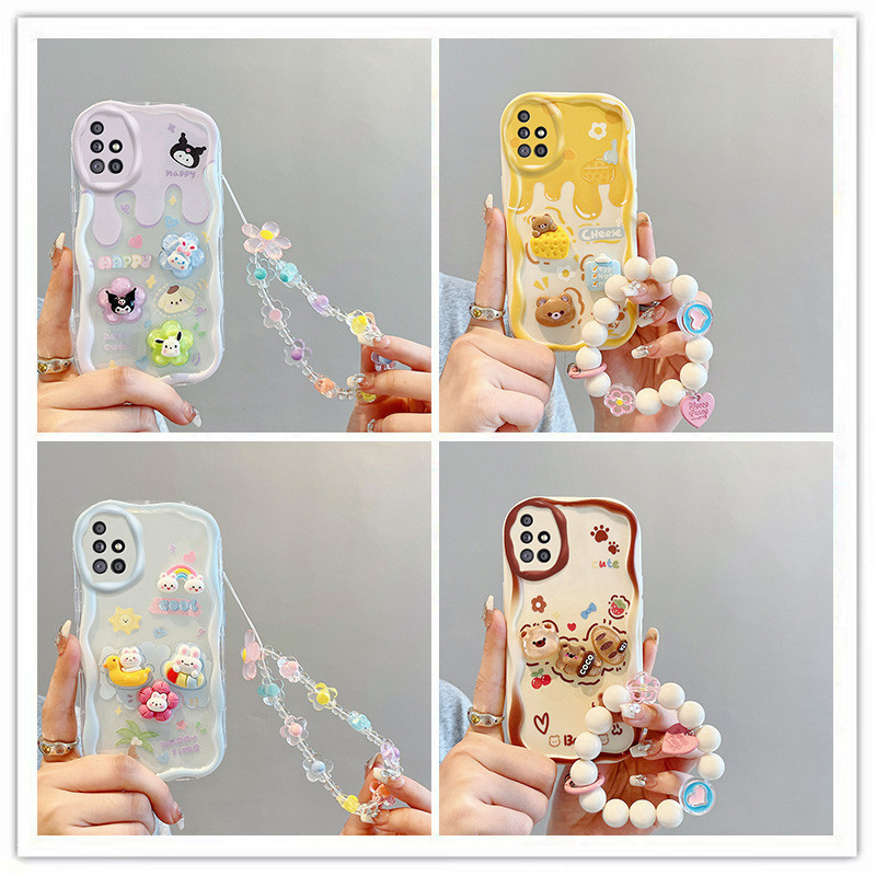 เคส samsung a71 เคสซัมซุง a51 เคสโทรศัพท์มือถือ ลายตุ๊กตา 3D สีครีมน่ารัก สําหรับ