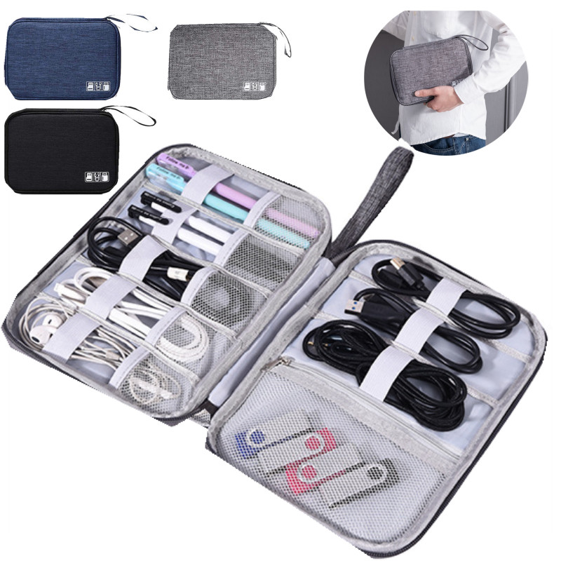 จัดระเบียบกระเป๋าสาย/Gadgetกระเป๋าเดินทาง/Gadget Organizerกระเป๋า/สายชาร์จกันน้ํากระเป๋าOrganizerผ้า