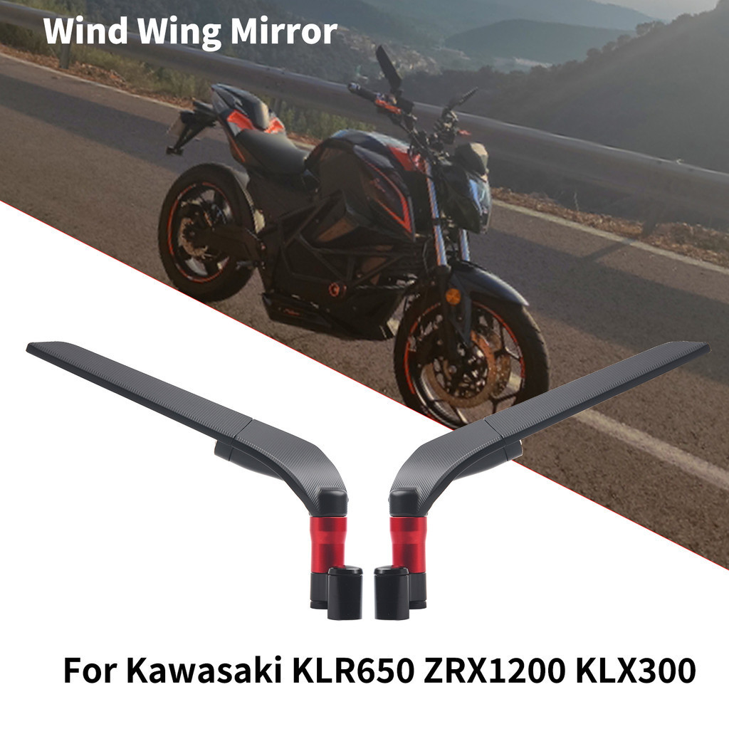 สําหรับ Kawasaki ER6N KLR650 ZRX1200 KLX300 X250 Universal รถจักรยานยนต ์ กระจก Wind Wing ด ้ านข ้ างกระจกย ้ อนกลับ
