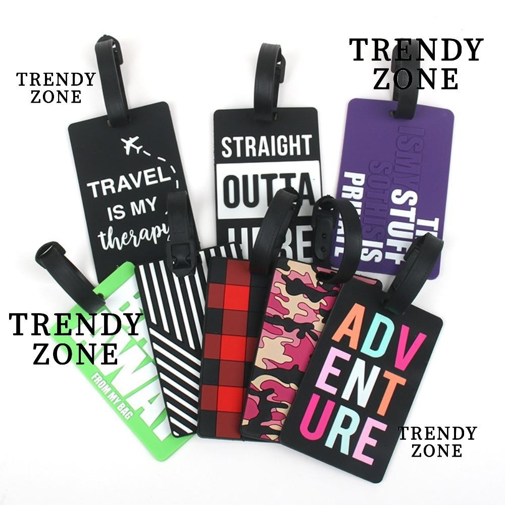 Trendyzone ป้ายแท็ก PVC พิมพ์ลาย สําหรับเดินทาง