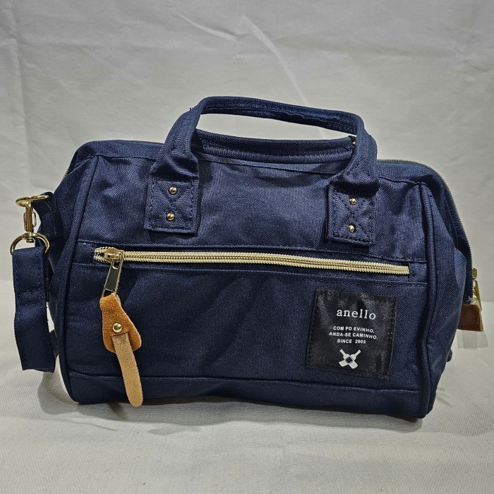 Anello Japan retro kuchigane 2 way mini shoulder bag original Navyblue