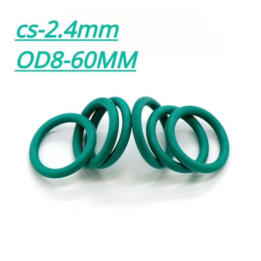 สีเขียวฟลูออรีนกาวโอริงทนต่อน้ำมันและอุณหภูมิสูง Viton ยางซีลแหวน 2.4 มม [XCF]