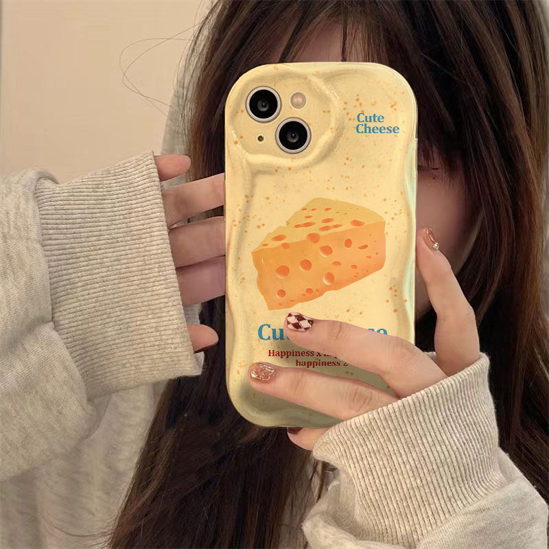 เข้ากันได้ iPhone11 13 14 15 12 pro max 7 8 14 15 Plus X XR XS Max 12 13 MINI Cute Cheese สไตล์ กรณีซิลิโคนนุ่ม CUTECASE