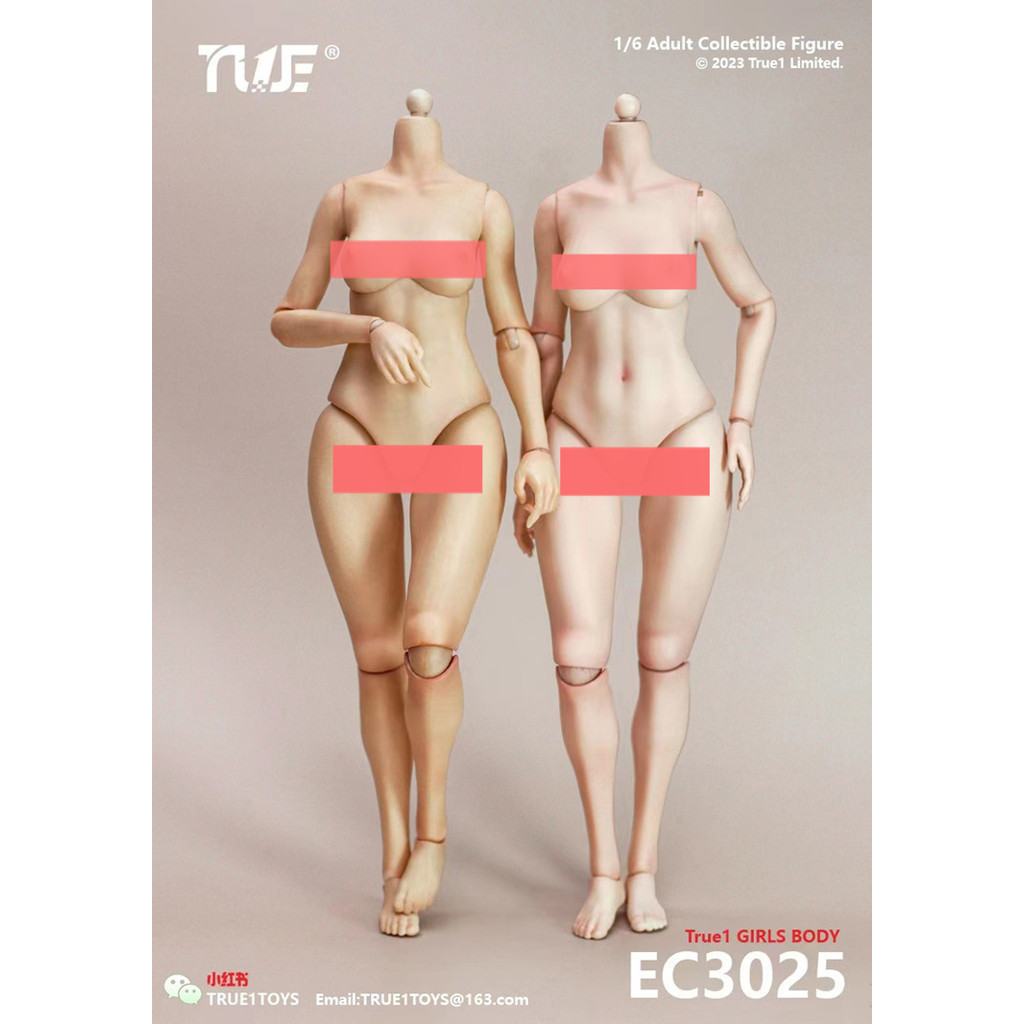 True1toys 1/6 บอดี้พีช กระดุมกลาง ขนาดใหญ่ ขยับได้ สีขาว สําหรับผู้หญิง