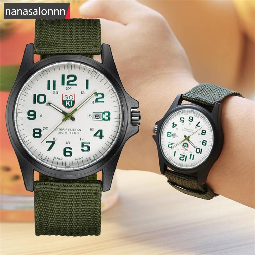 Nanasn| นาฬิกาข้อมือควอตซ์ สายไนล่อน สไตล์สปอร์ต สําหรับผู้ชาย B9T9