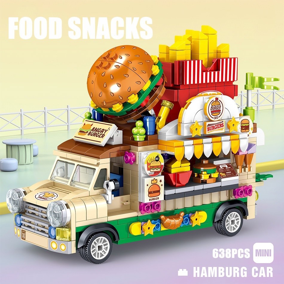 24 -Hour Entrega โมเดลบล็อกตัวต่อเลโก้รถยนต์ Lepin girl food ice cream candy Camper ของเล่นสําหรับเด็ก ของขวัญวันเกิด