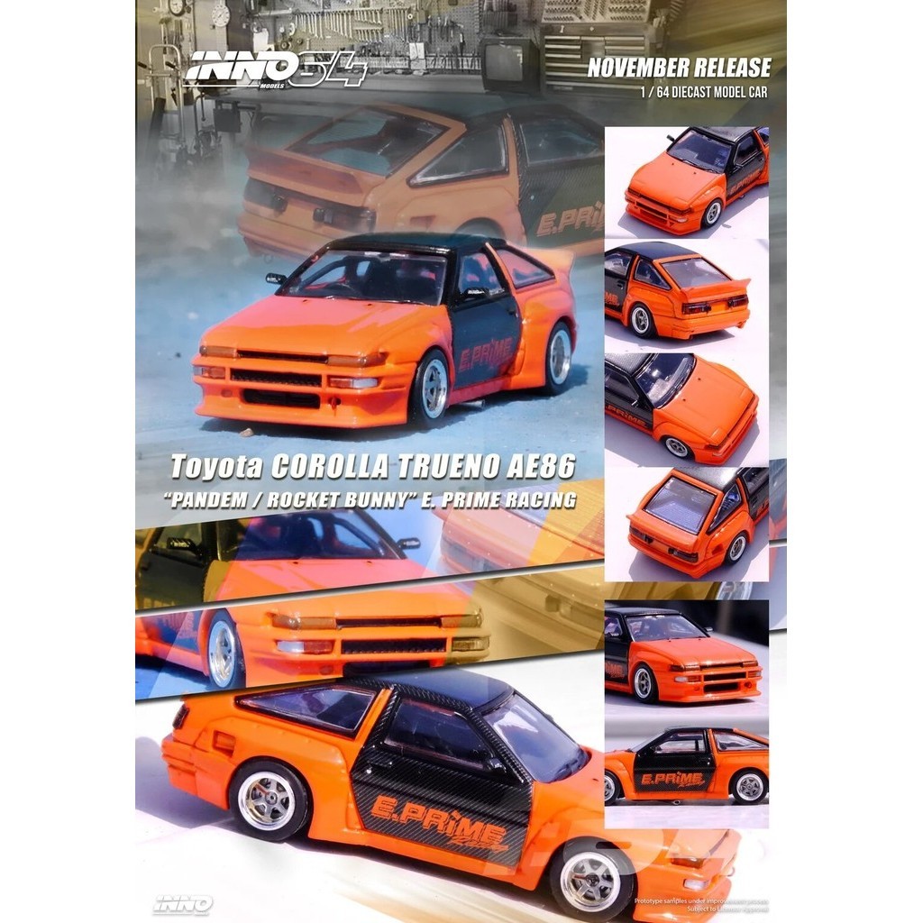 INNO64 1:64 Toyota Corolla AE86 Trueno "PANDEM/ROCKET BUNNY" E.Prime Racing IN64-AE86P-EPR