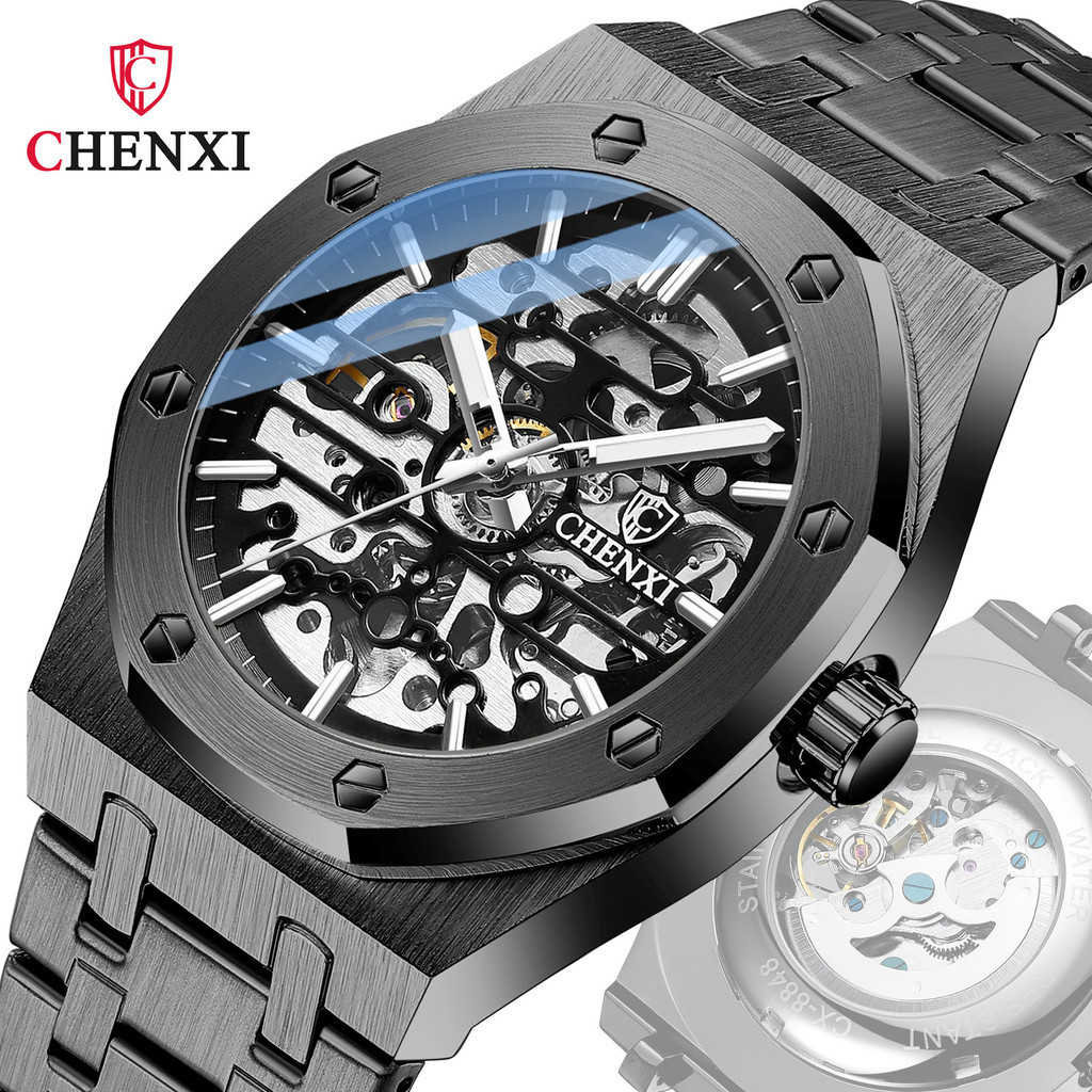 Chenxi นาฬิกากลไกผู ้ ชาย high-end hollow อัตโนมัติแฟชั ่ นกันน ้ ํานาฬิกาผู ้ ชาย CX-8848