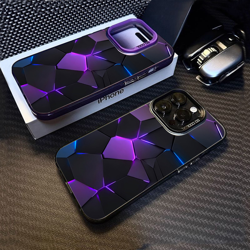 ปลอกสําหรับiphone 16 11 12 13 14 15 Pro Max XR X XS Max 7 8 Plus SE2 แฟชั่นรังผึ้งอาคารบล็อกกันกระแทกMatte Hard Cover