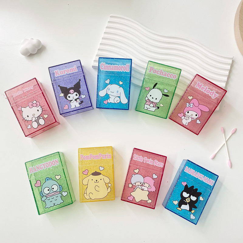 กล่องเก็บโฟโต้การ์ด Sanrio ป้องกันฝุ่น สีโปร่งใส