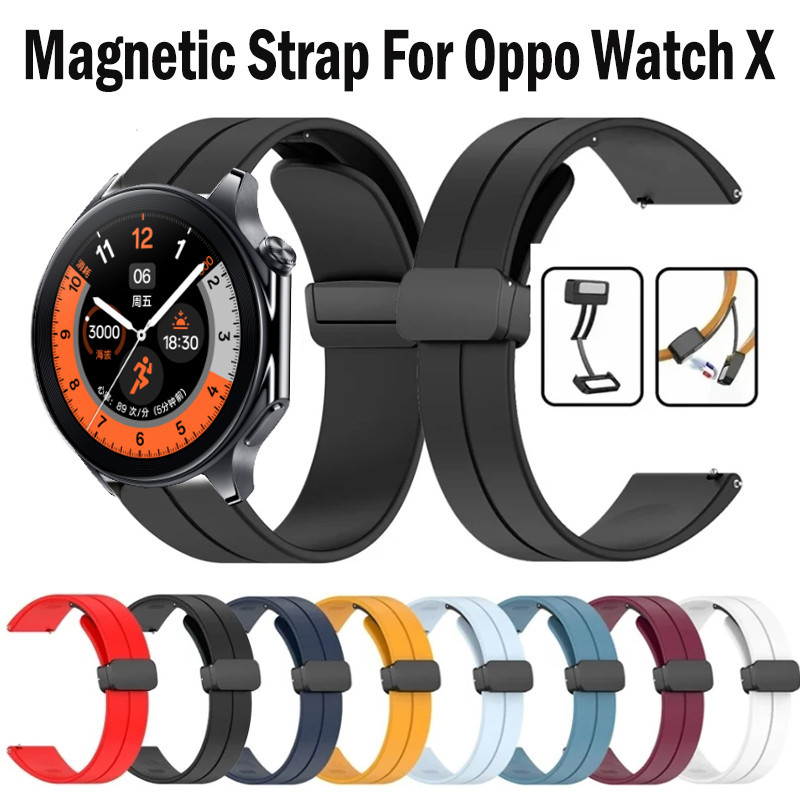 สายนาฬิกาข้อมือซิลิโคน แบบเปลี่ยน สําหรับ Oppo Watch X SmartWatch สาย