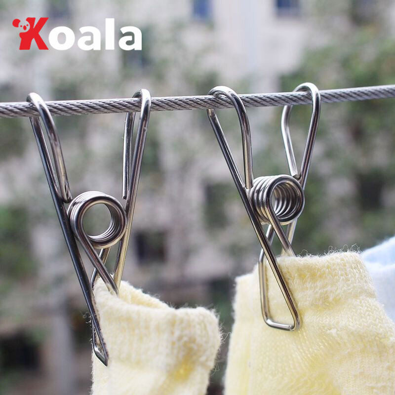 KOALA 5ตัว/แพ็ค คลิปหนีบผ้า ตัวหนีบผ้า ที่หนีบผ้า แบบสแตนเลส มีให้เลือก 2 ขนาด