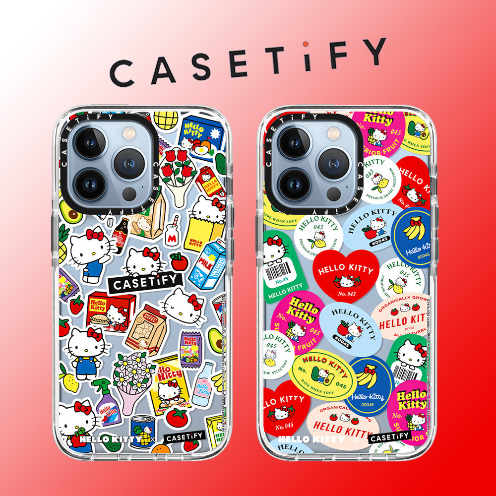 Casetifyy เคสป้องกันโทรศัพท์มือถือ TPU แบบนิ่ม ลายการ์ตูนคิตตี้ กันกระแทก สําหรับ iPhone 15 Pro Max 14 ProMax plus 13 12 12Pro 12PM 11 11PRO XR