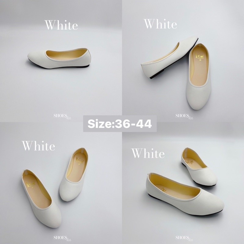 รองเท้าคัชชู รองเท้าคัชชู สีขาว 🤍 ไซส์ 36 - 44 🤍 คัชชูหนังนิ่ม คัชชูนักศึกษาไม่มีส้น รองเท้าทำงาน SHOESNITA *324WHITE