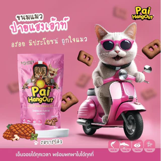 ขนมแมว Pai HangOut ปายแฮงเฮ้าท์ ขนมเม็ดกรอบ หอม อร่อย ขนาด 60 กรัม