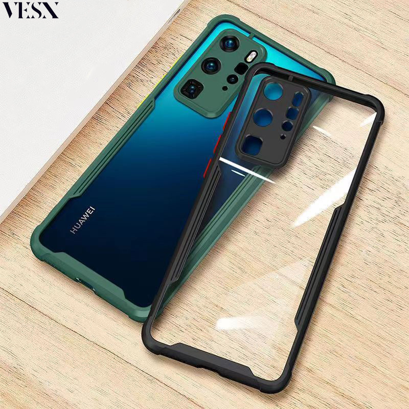 เลนส์กล้องหุ้มเกราะอะคริลิคใสป้องกันกรณีโทรศัพท์สำหรับ Huawei P40 P30 Nova 7i 6 SE 4E Y7a Y6p Y7p Y9