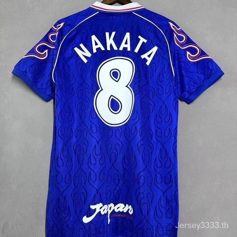 เสื้อกีฬาแขนสั้น ลายทีมชาติญี่ปุ่นย้อนยุค 1998 NAKATA 8