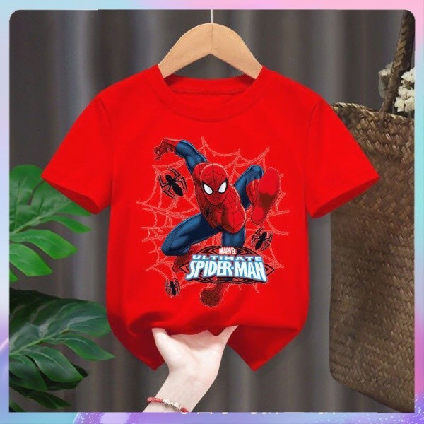 พร้อมส่ง เสื้อยืดแขนสั้น คอกลม แบบบาง ลายการ์ตูน Budak Lelaki แฟชั่นฤดูร้อน สําหรับเด็กผู้ชาย อายุ 3-14 ปี