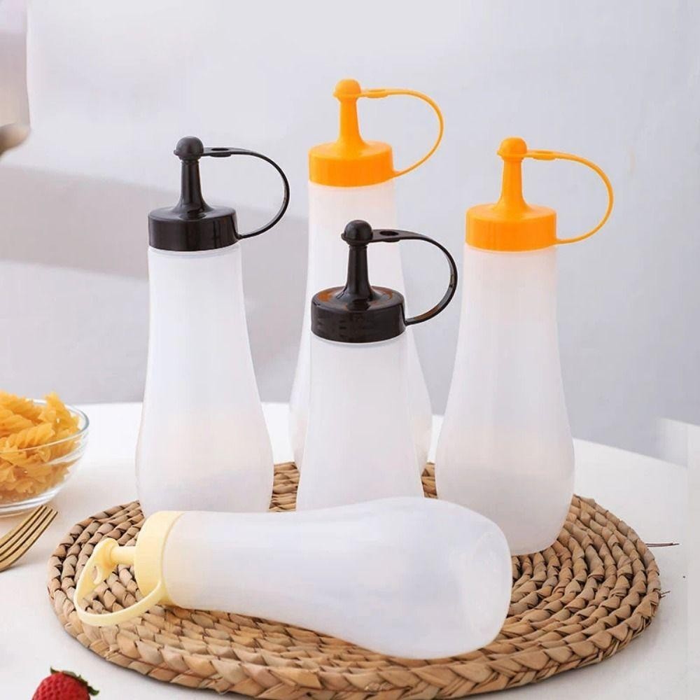 Hecceh ขวดบีบน้ํามันมะกอก ซอสมะเขือเทศ มัสตาร์ด พลาสติก 4 ความจุ 1 ชิ้น - รูปที่ 3