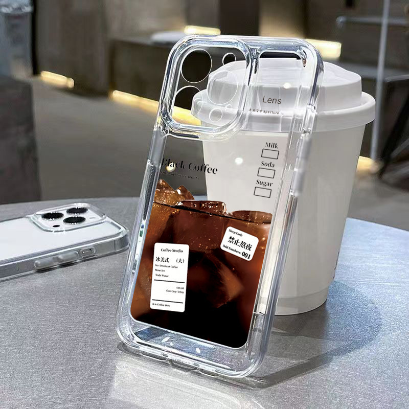 เคสโทรศัพท์มือถือแบบนิ่ม ใส ลายกาแฟอเมริกาโน่ สําหรับ Samsung Galaxy S23 FE Case S24 S23 Ultra S22 S21 Plus S21 S20 FE Note 20 Ultra